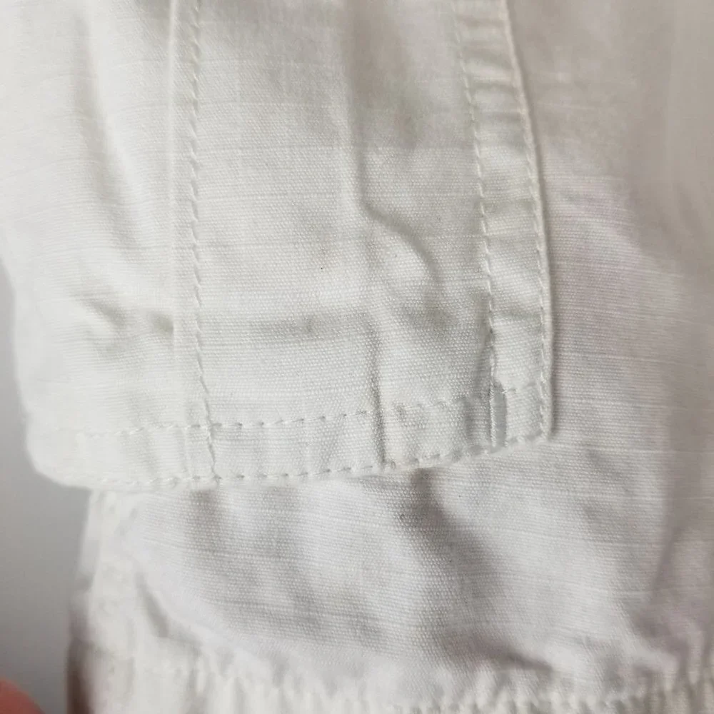 Polo Ralph Lauren Shorts Boys 16 White Cotton‎ Cargo Snap Pockets Pull on Casual
